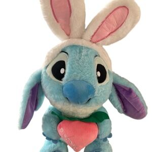 Disney Stitch Bunny Plush Backpack – Soft Blue Cuddly Bag with Peach – Kids Gift